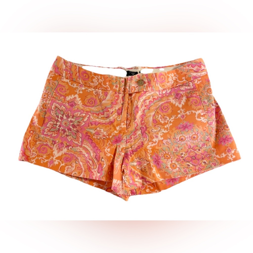 J. Crew paisley chino Shorts - Orange and Pink size 8